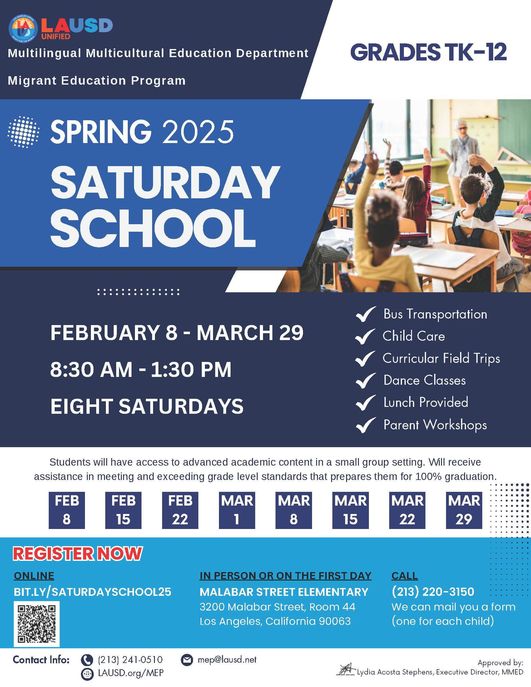 Saturday School Flyer